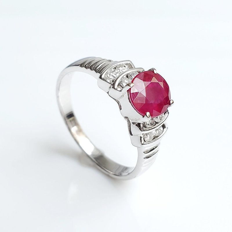 【Maven行家珠寶】天然緬甸紅寶石1.32克拉鑽戒 - 戒指 - 寶石 