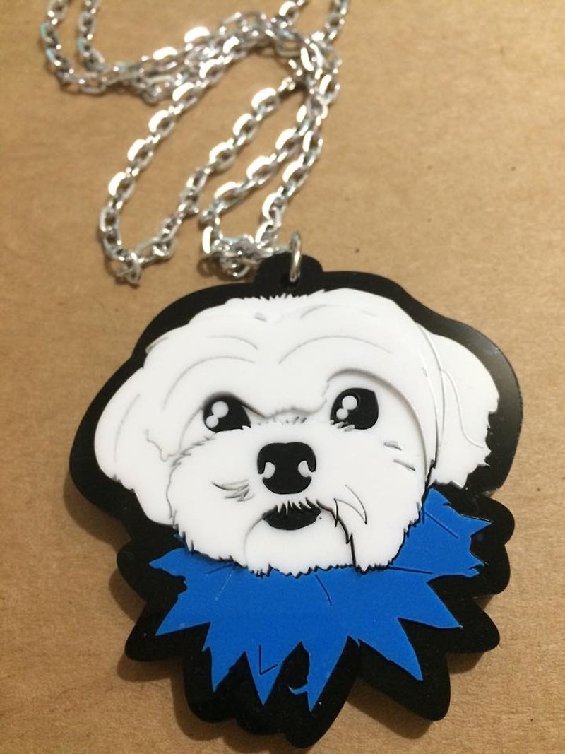 Lectra duck dog ♣ ♣ color (custom) Exclusive Boutique key ring / necklace Maltese [articles] - สร้อยคอ - อะคริลิค หลากหลายสี