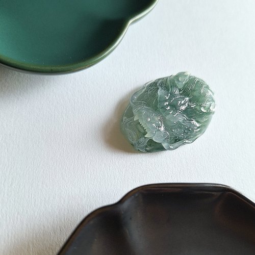 翡翠百貨 jade store 飄花霸氣龍頭吊墜 | 天然緬甸翡翠玉器 | 龍牌