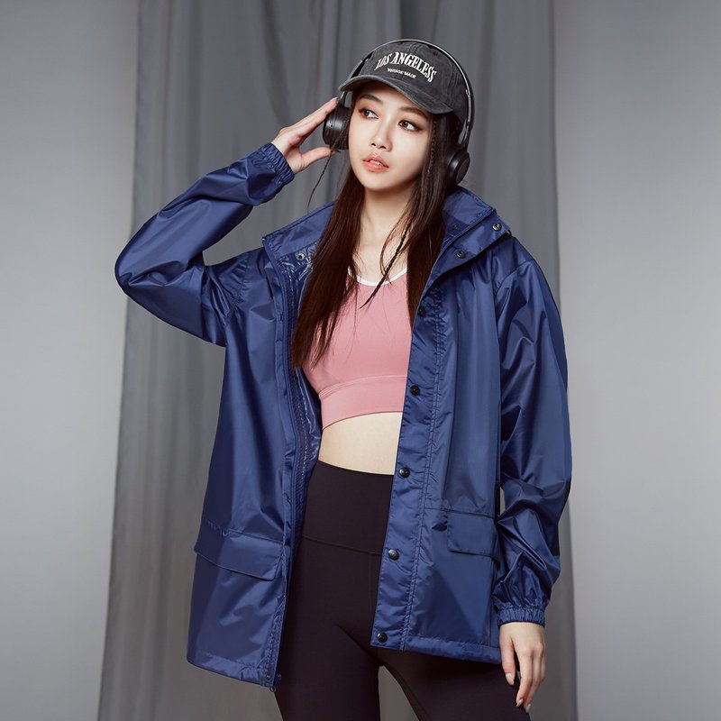 Lightness Lightweight Waterproof Raincoat Jacket_Denim Blue - ร่ม - วัสดุกันนำ้ สีน้ำเงิน