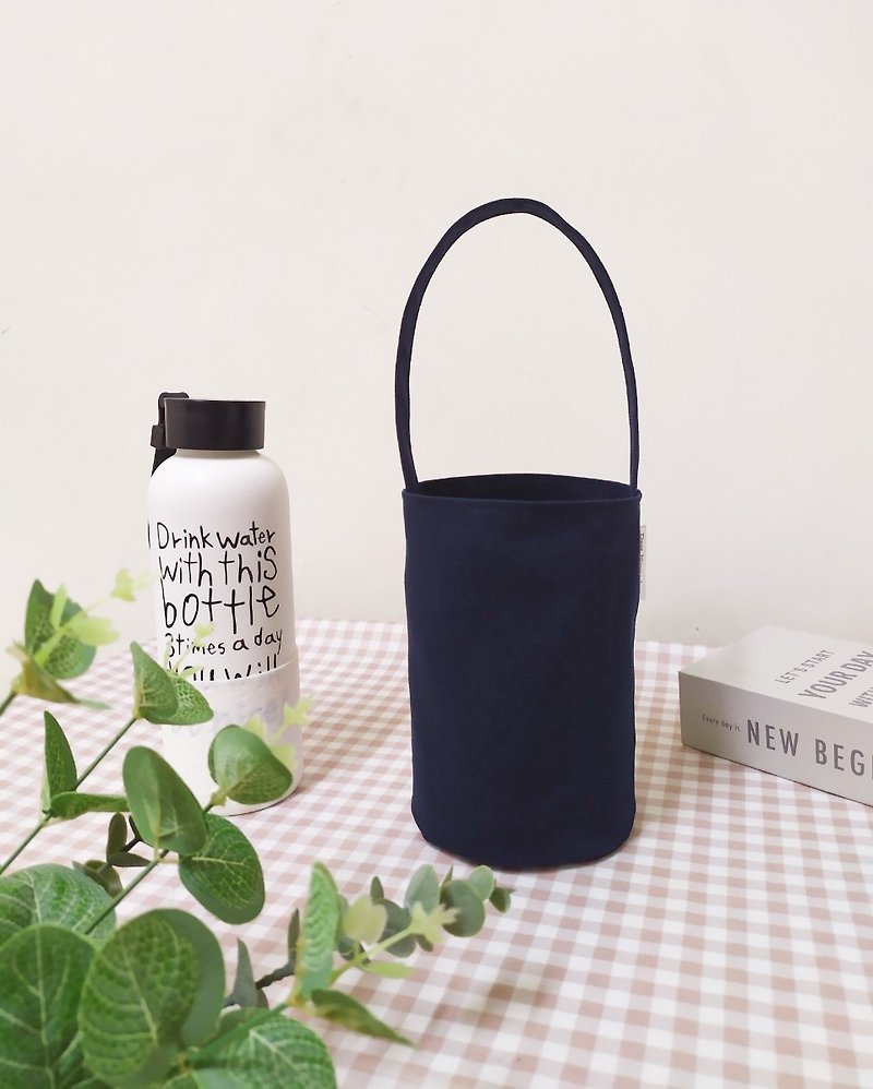 Dot series drink bag/water bottle bag/limited handmade bag/little gentleman/in pre-order - ถุงใส่กระติกนำ้ - ผ้าฝ้าย/ผ้าลินิน สีน้ำเงิน