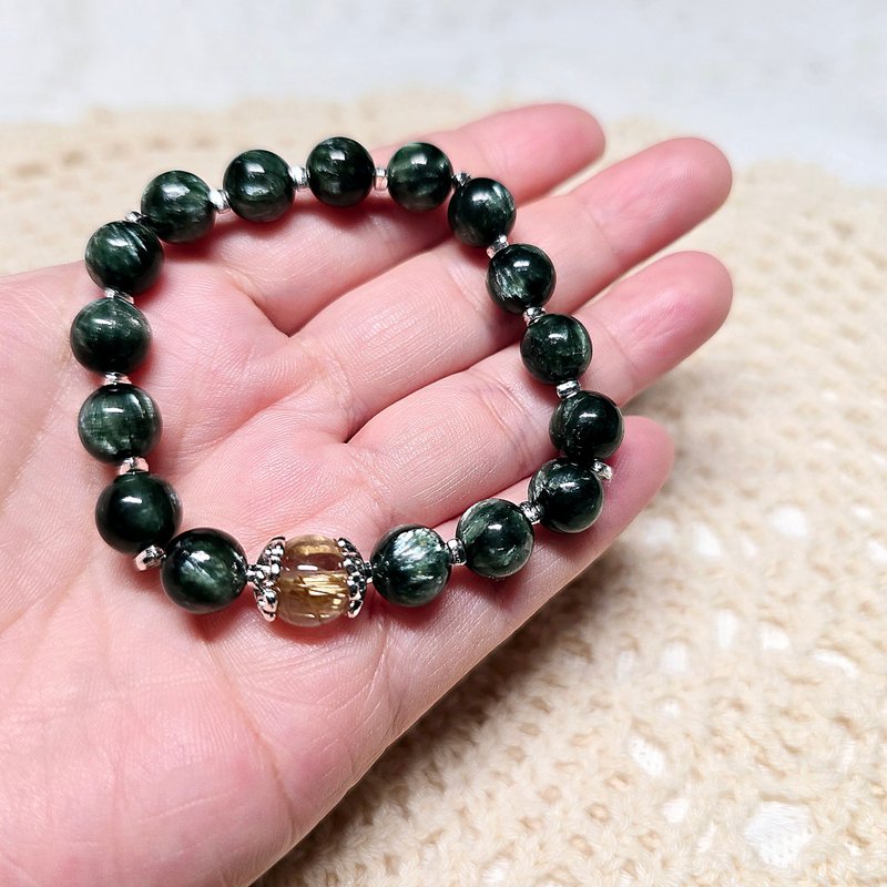 Natural green dragon crystal simple design bracelet - สร้อยข้อมือ - คริสตัล 