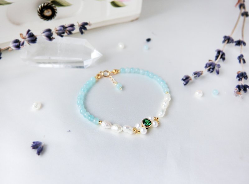 [Feast in the jewelry box] Tianhe stone pearl models - สร้อยข้อมือ - เครื่องเพชรพลอย สีเขียว