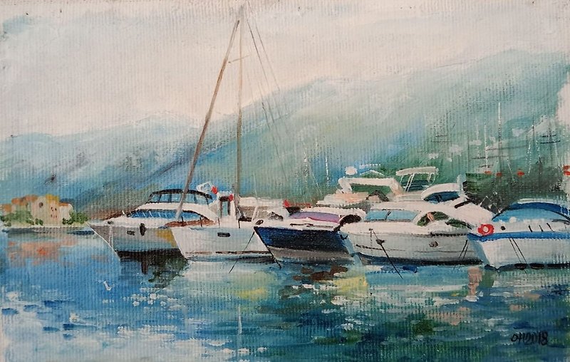 Painting Yachts - ตกแต่งผนัง - ผ้าฝ้าย/ผ้าลินิน 