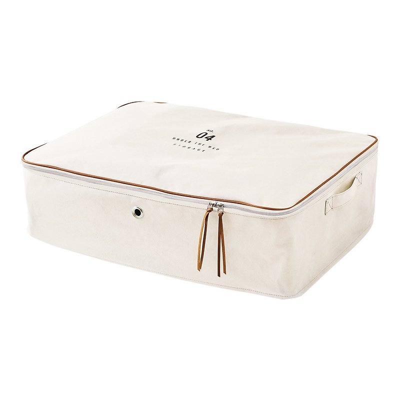 Basic Number- Extra large storage bag (beige) - กล่องเก็บของ - ผ้าฝ้าย/ผ้าลินิน ขาว