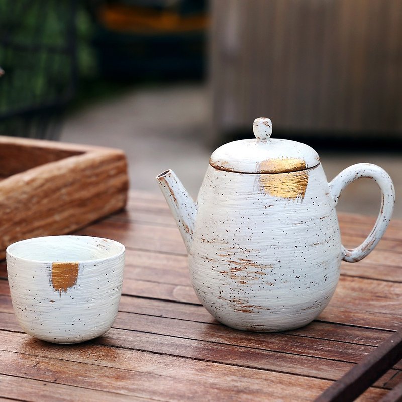 Golden Sunrise Teapot(200ml) - ถ้วย - ดินเผา สีเขียว