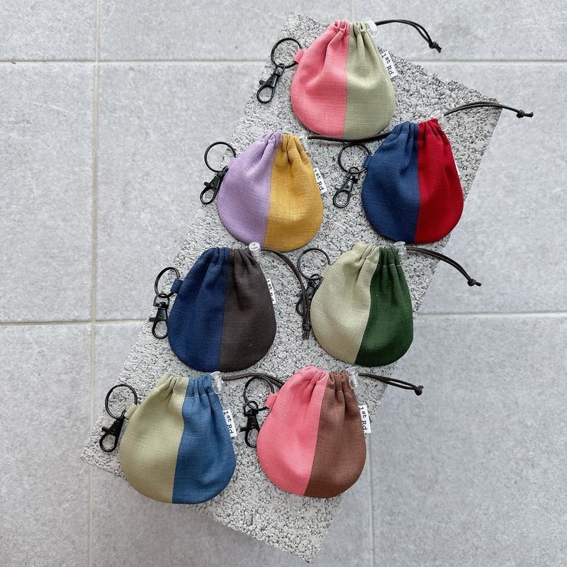 Half series-mini drawstring bag/small waste bag/headphone bag - กระเป๋าหูรูด - ผ้าฝ้าย/ผ้าลินิน หลากหลายสี