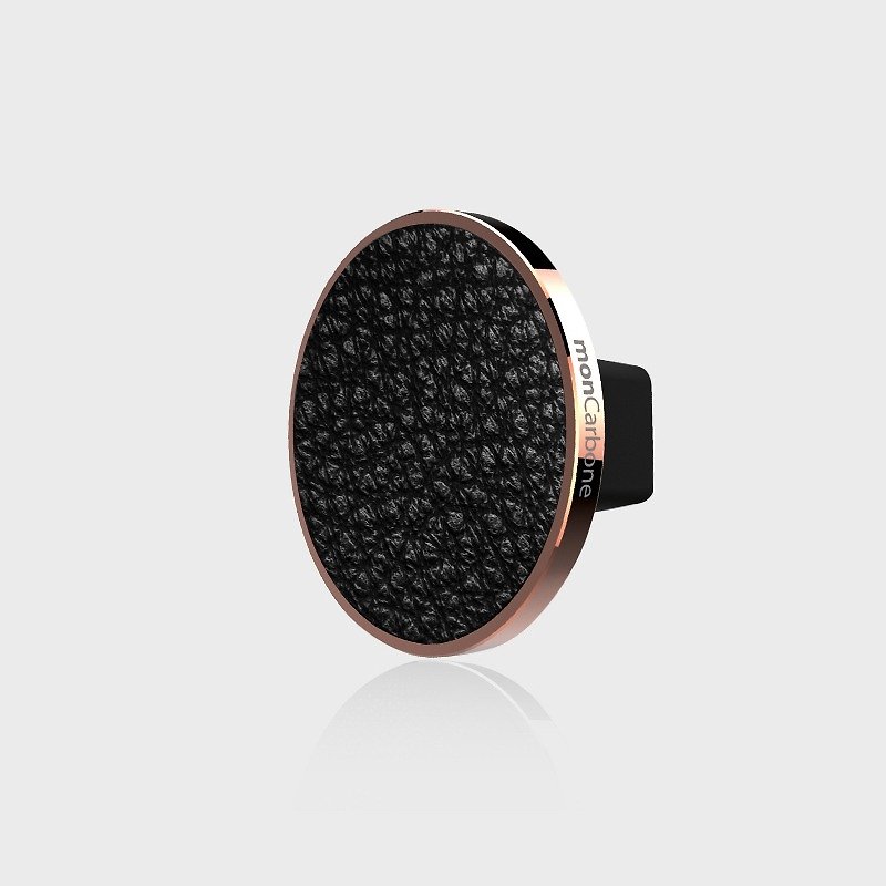[Apple New Product] JustClick Italy Napa Black Leather Magnetic Seat – Rose - อื่นๆ - โลหะ สีดำ