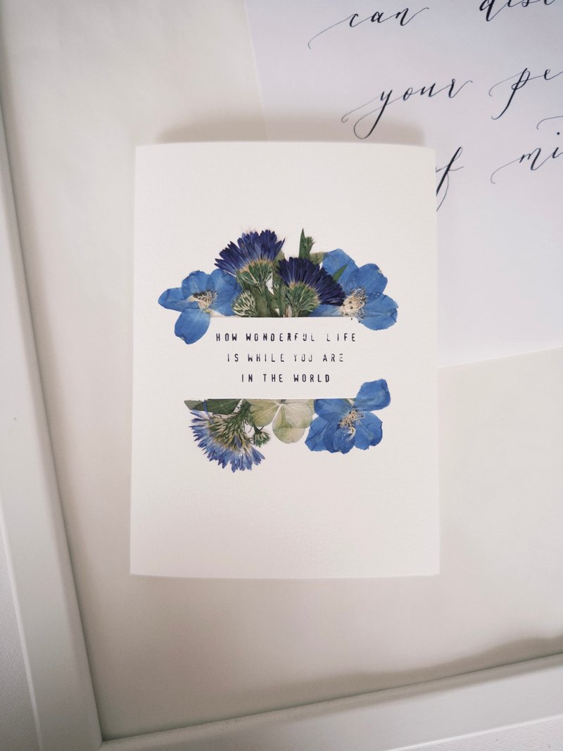 The Far Afield Wonderful Life Pressed Flowers Greeting Card - การ์ด/โปสการ์ด - กระดาษ ขาว