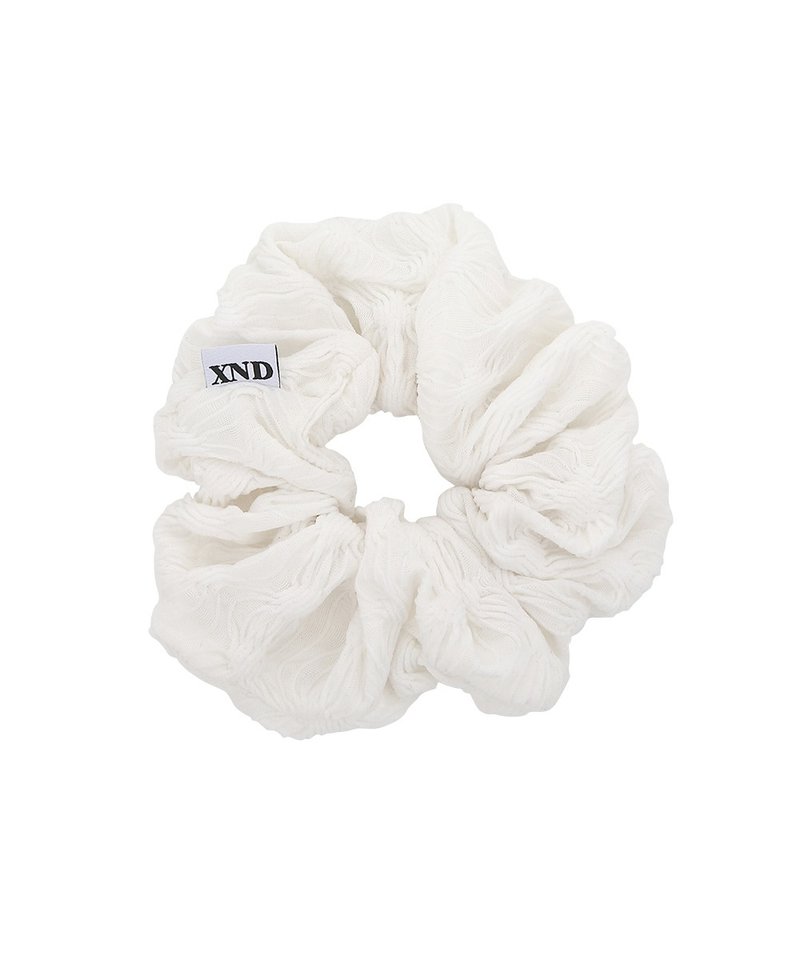 CLASSY SCRUNCHIE_WHITE - 髮圈/髮夾 - 聚酯纖維 白色