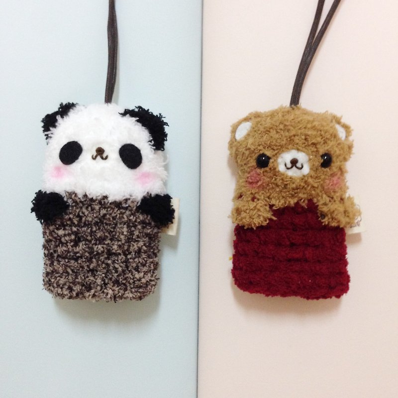 Wool knitting animal MINI key case _1 + 1 combination offer (can be used with their own animal combination) - ที่ห้อยกุญแจ - เส้นใยสังเคราะห์ 