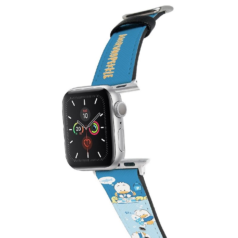 【Hong Man】三麗鷗系列 Apple Watch 皮革錶帶 貝克鴨 - 錶帶 - 人造皮革 藍色