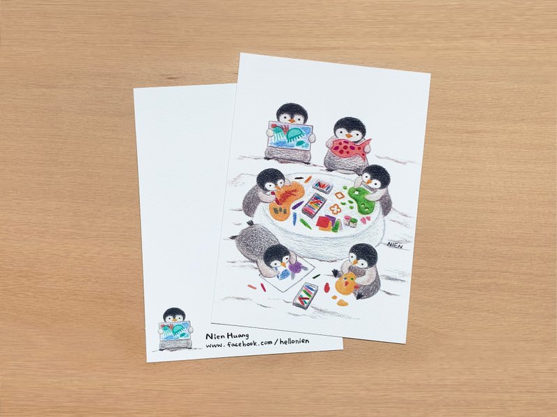 幼兒園的勞作時間 明信片 - 卡片/明信片 - 紙 白色