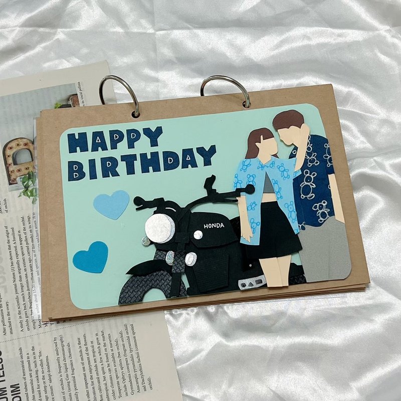 客製手工書 情人節禮物 生日禮物 卡片 手工卡片 回憶錄 相簿 - 卡片/明信片 - 紙 多色