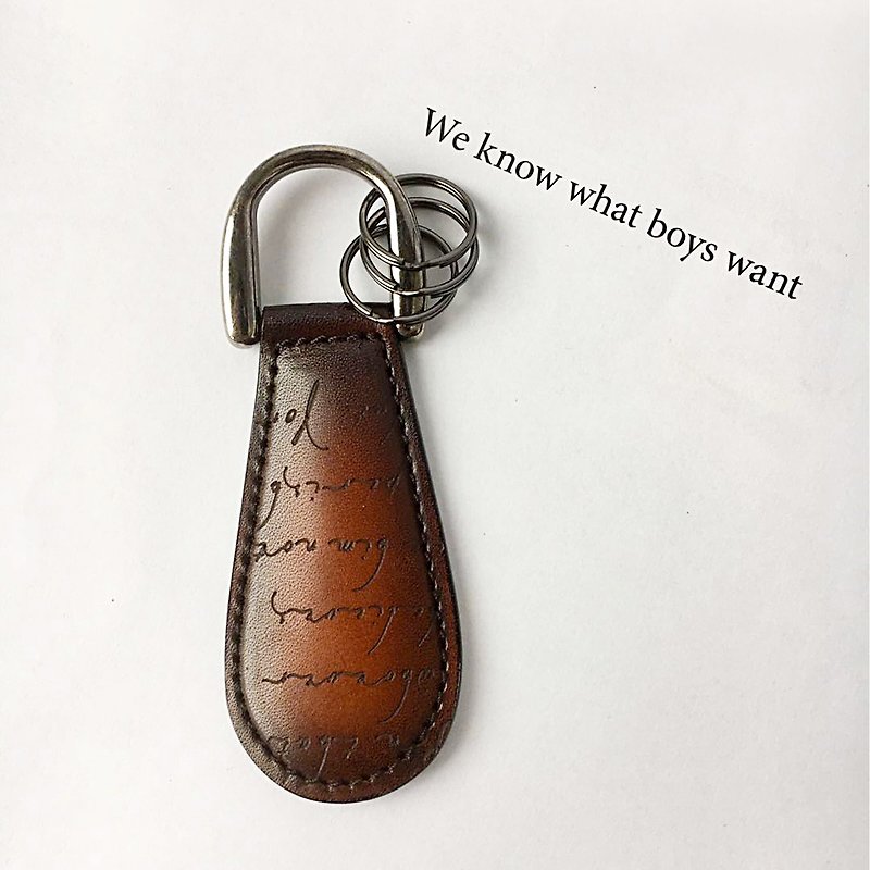 Genuine Leather Insoles & Accessories Multicolor - Christmas gift leather portable shoehorn retro polished color keychain shoehorn key ring Keyholder