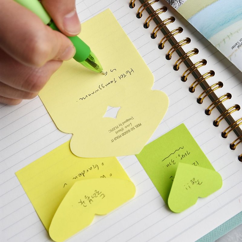 PLEPIC Cool and Wonderful Sticker - Folded Heart Sticky Notes - Lemon, PPC95987 - Sticky Notes & Notepads - Paper Yellow