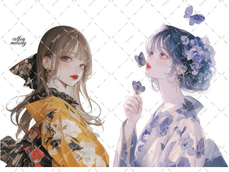 original sticker no.7067 人物ステッカー オリジナルステッカー 人物ステッカー 女の子ステッカー オリジナル人物ステッカー - 貼紙 - 紙 