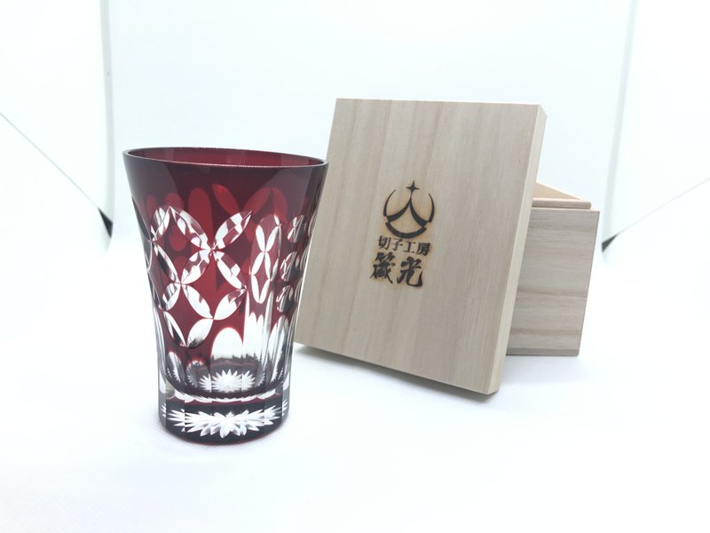 丸と七宝タンブラー - 玻璃杯 - 玻璃 紅色