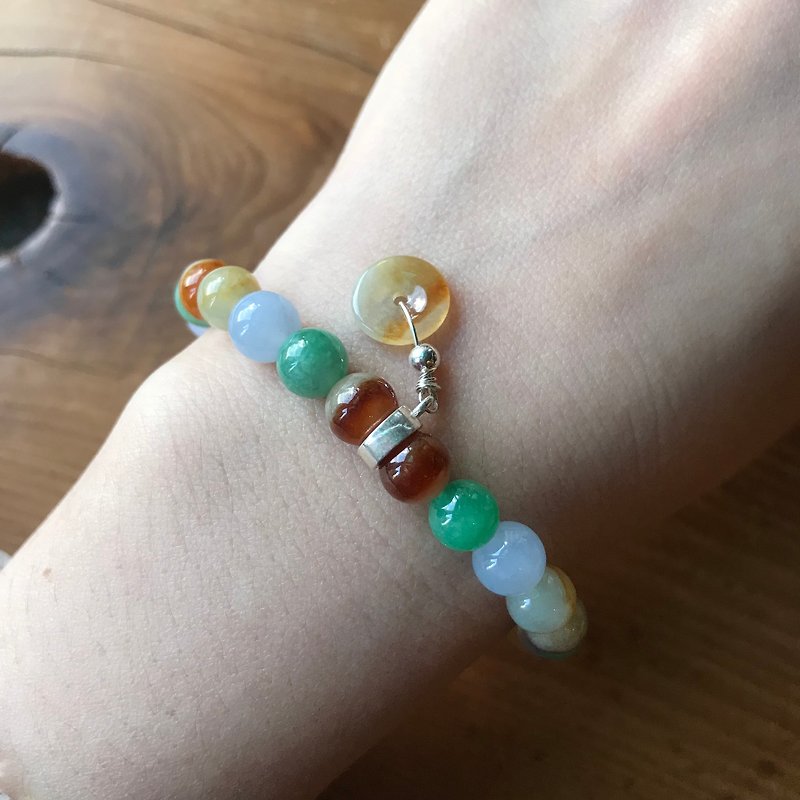 Emerald-Myanmar natural emerald colorful bracelets - Bracelets - Jade 
