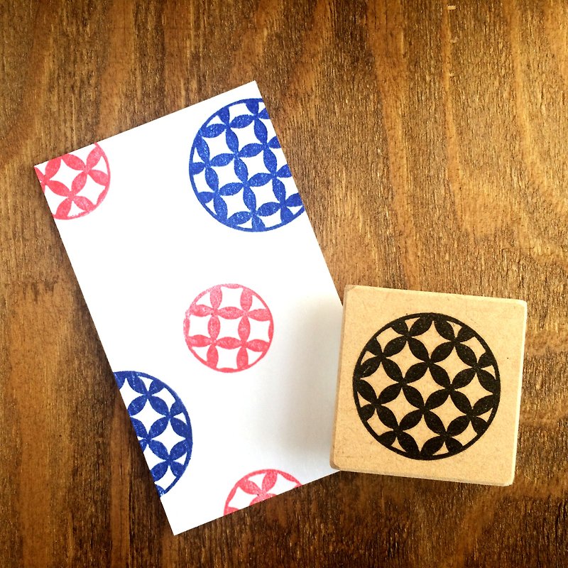 Easy-to-use round Japanese pattern eraser stamp (cloisonne) - ตราปั๊ม/สแตมป์/หมึก - วัสดุอื่นๆ ขาว
