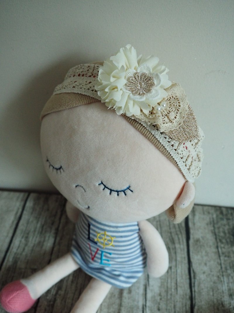 Handmade Ribbon rose baby/ kid elastic headband