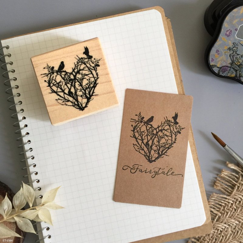 Maple Wood Stamp-Twig Love ET-2394 - Stamps & Stamp Pads - Wood 