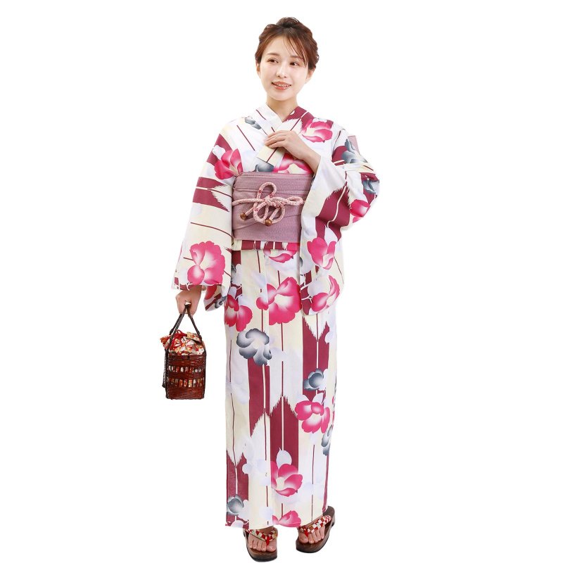 日本 和服 女性 浴衣 腰封 2件組 F Size x33-10 yukata - 其他 - 棉．麻 粉紅色