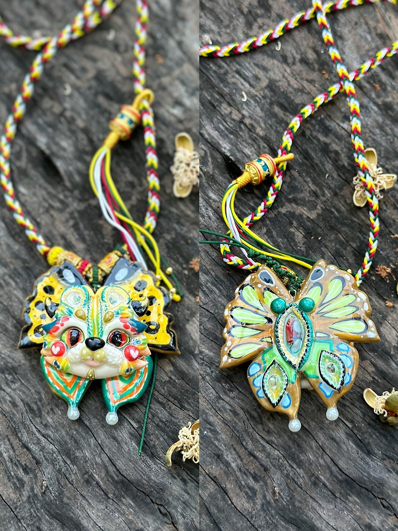 Original design fantasy creature-Angel Meow Beast Butterfly Wings Series Necklace/Pendant - สร้อยคอ - เรซิน 