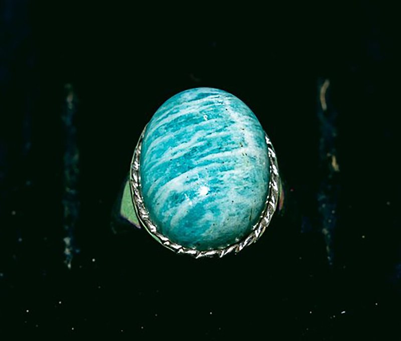 Larimar Stone Sterling Silver Ring-Western Old Pieces - General Rings - Sterling Silver 