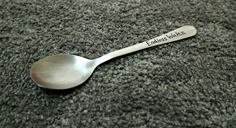 (handmade custom wedding small things) handmade hairline custom stainless steel spoon (limited to English) - ช้อนส้อม - โลหะ สีเทา