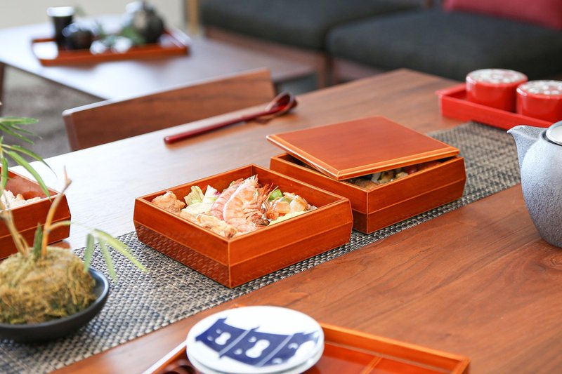 Fukuju Lacquerware Shop Tortoiseshell Heavy - Lunch Boxes - Wood Brown