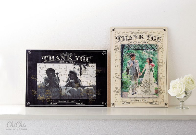婚禮推薦客製照片拼圖迎賓板PHOTO MESSAGE PUZZLE - 拼圖 - 木頭 