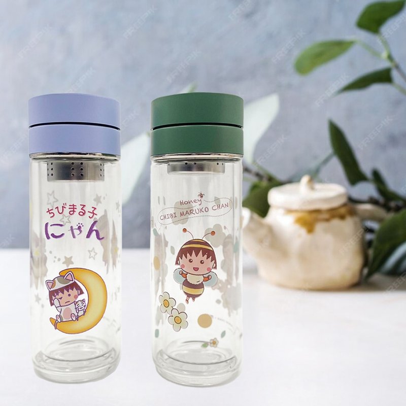 【Pinkoi x 櫻桃小丸子】萌趣玻璃泡茶杯 - 杯子 - 玻璃 