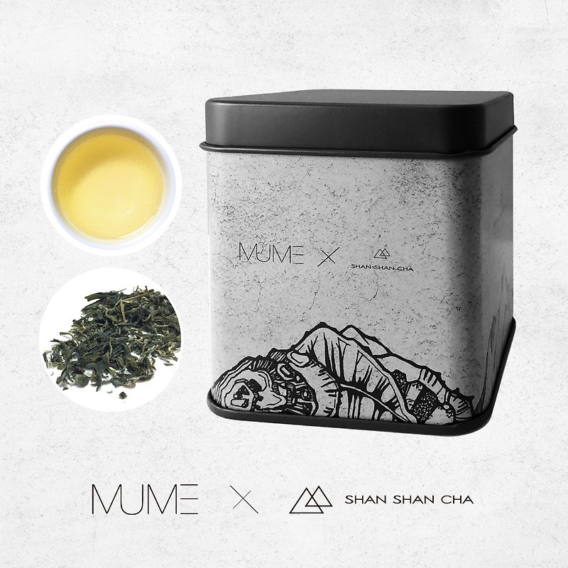 [Mountain camellia tea xMUME] Natural farming method MUME green tea leaves (30g/can) - Tea - Fresh Ingredients Orange
