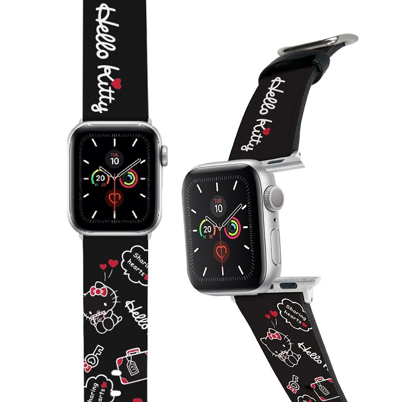【Hong Man】Sanrio Apple Watchband - Watchbands - Faux Leather Black