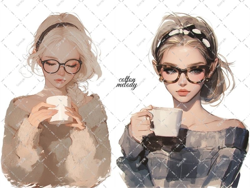 original sticker no.7054 人物ステッカー オリジナルステッカー 人物ステッカー 女の子ステッカー オリジナル人物ステッカー - 貼紙 - 紙 