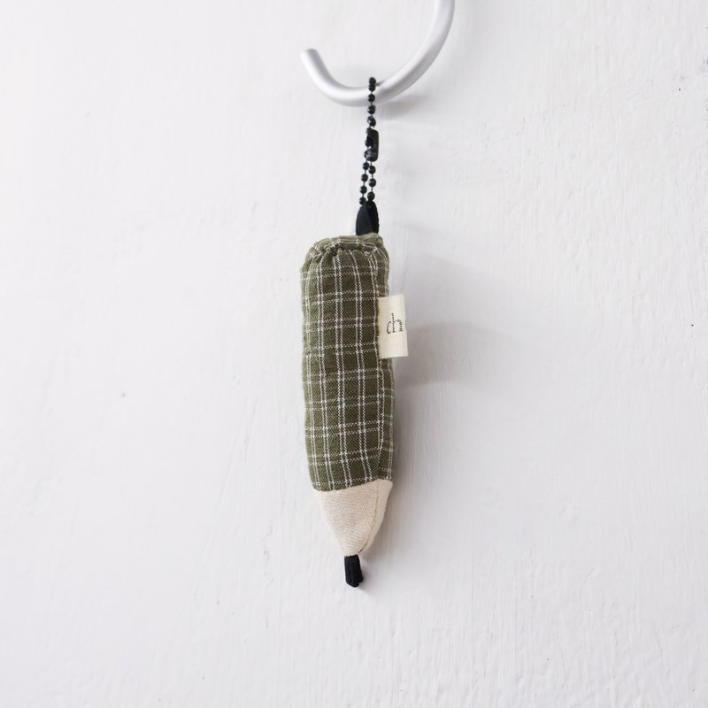 Simple Pencil Keyring - Olivegreen - ที่ห้อยกุญแจ - ผ้าฝ้าย/ผ้าลินิน สีเขียว