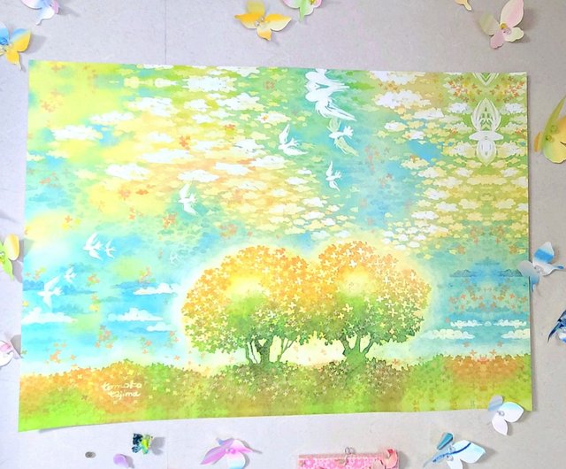 The sky dyed in osmanthus/A1poster】インテリア アート
