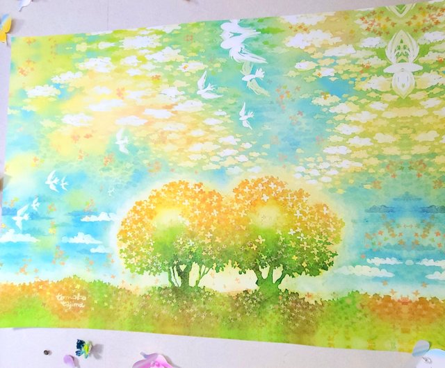 絵画 水彩画 トキ 水彩画原画 (SM) 絵画 yko 通販 18023575｜Creema(クリーマ)