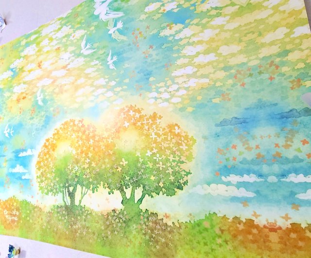 The sky dyed in osmanthus/A1poster】インテリア アート