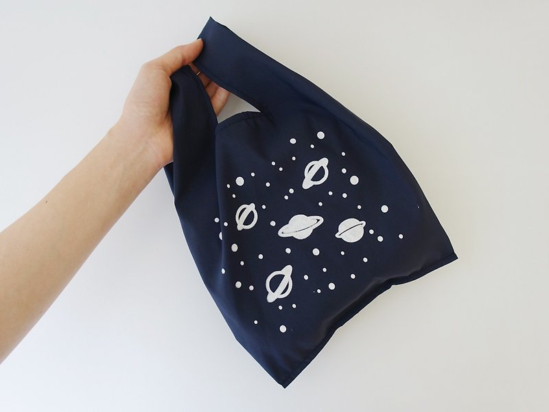 Eco-friendly small shopping bag beverage food bag universe planet