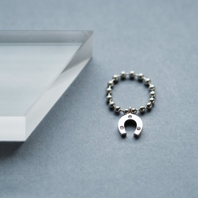 下向き 馬蹄 ボールチェーン リング シルバー925 - 戒指 - 其他金屬 銀色