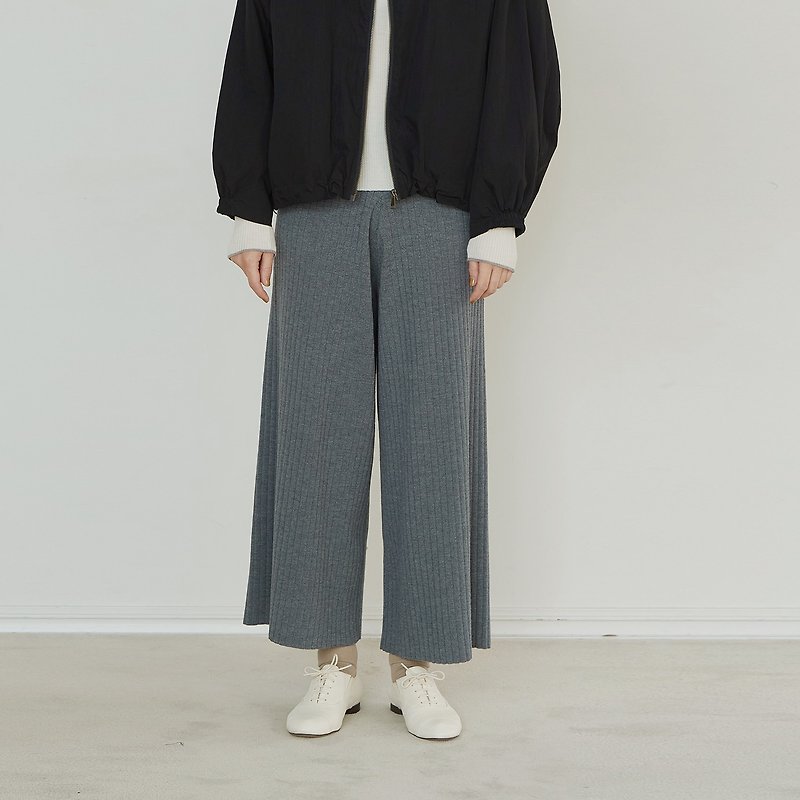 KOOW classic pit wide-leg wool pants, heavyweight warm and versatile knitted pants in new colors - กางเกงขายาว - ขนแกะ หลากหลายสี