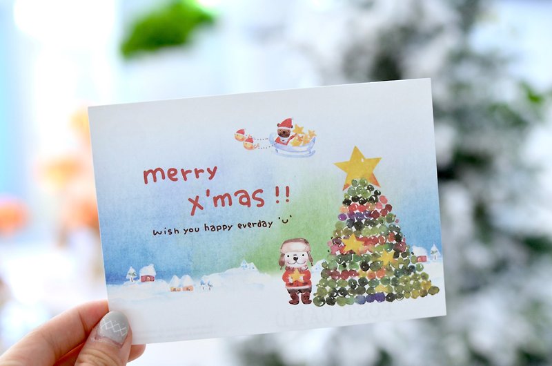 メリークリスマスポストカード/カイルーイラストレーター - カード・はがき - 紙 