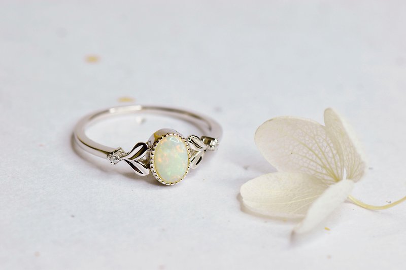 Sprouts Opal Ring - 925 Sterling Silver - Opal - General Rings - Gemstone 