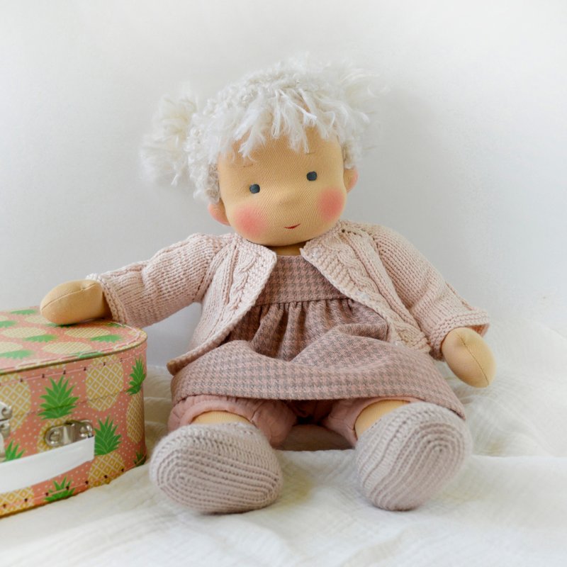 MADE TO ORDER Waldorf Baby Doll 14 inch (36 cm) tall. - 寶寶/兒童玩具/玩偶 - 環保材質 粉紅色