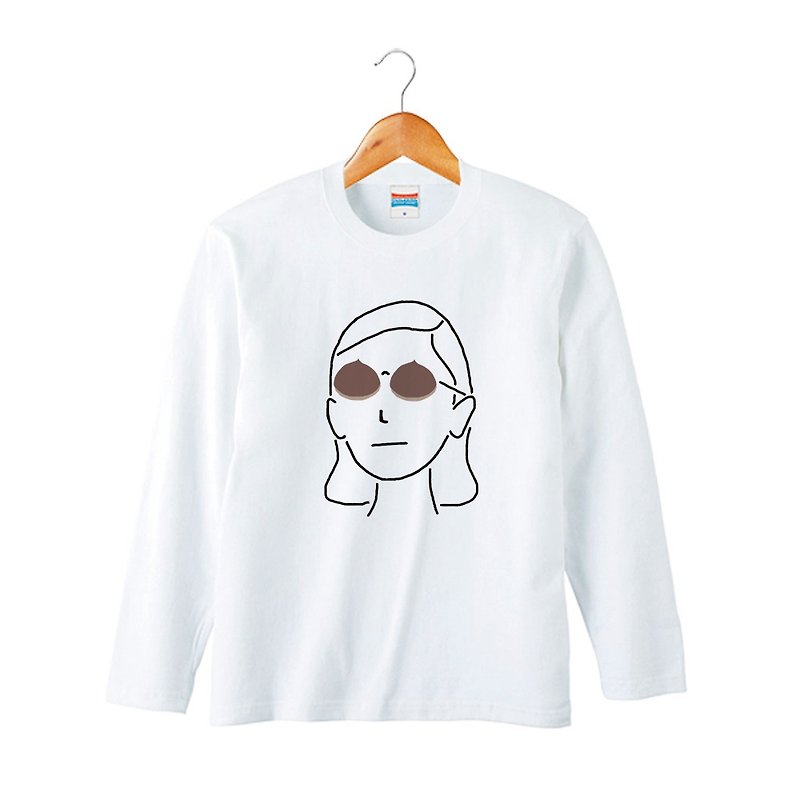 栗の人 LongSleeve - Unisex Hoodies & T-Shirts - Cotton & Hemp White
