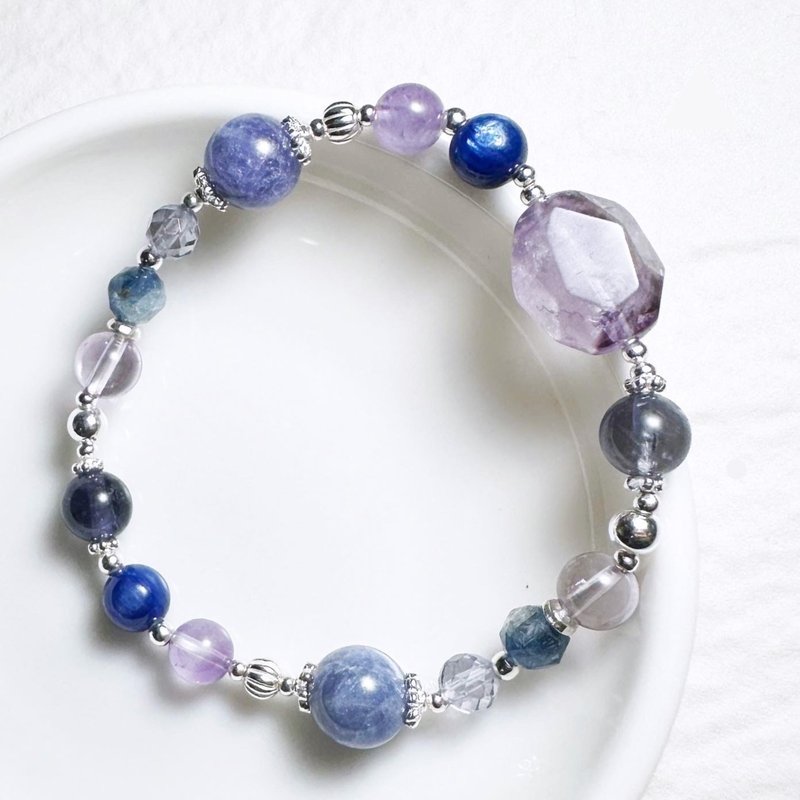 Misty Galaxy- Stone-Sterling Silver Design Bracelet - Bracelets - Crystal Purple