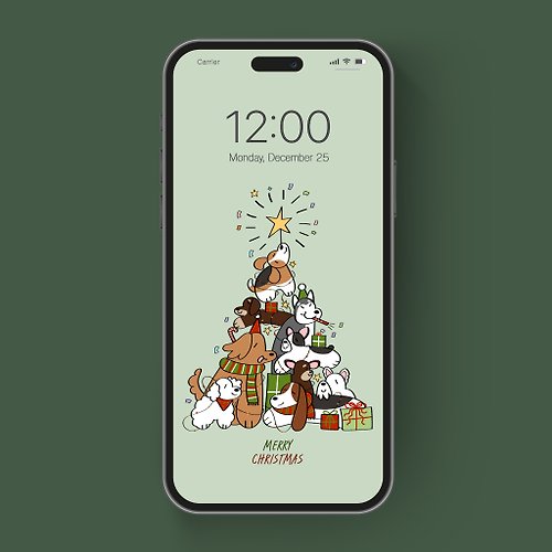 Ami Ami Ami Dog Merry Christmas Digital Wallpaper for Mobile phone