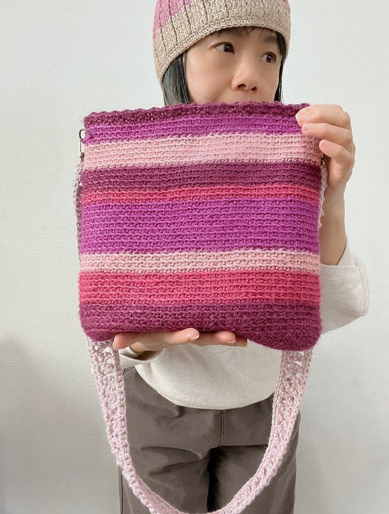 Warm Color Matching Hand Hook Linen Crossbody Bag - Messenger Bags & Sling Bags - Cotton & Hemp 